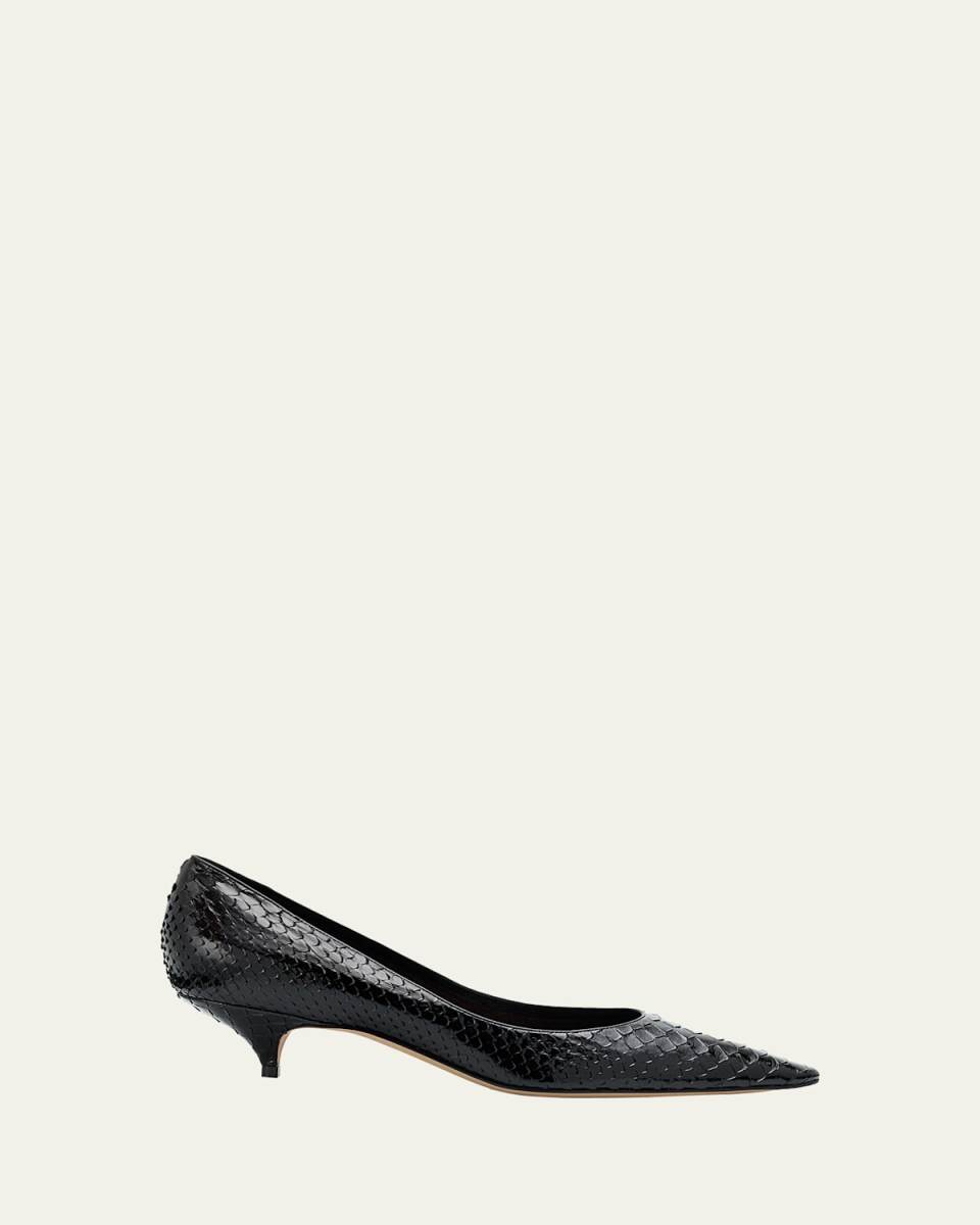 Liisa Snake-Embossed Leather Pumps